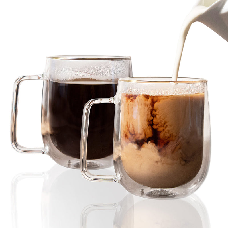 Double-Wall Insulated Glass Mugs (2)